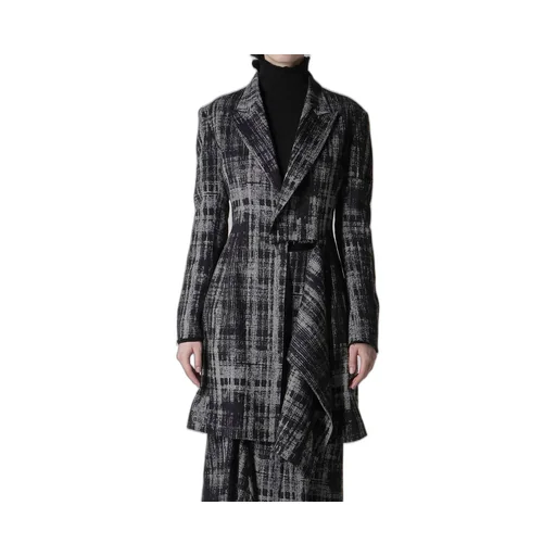 Faded Plaid Jacquard Left Front Cloth Jacket