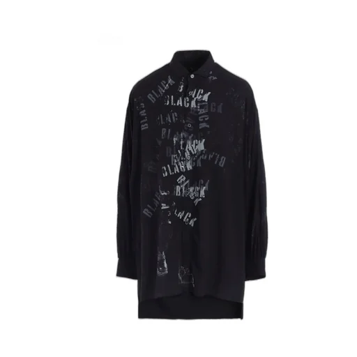 Print Big Blouse Black