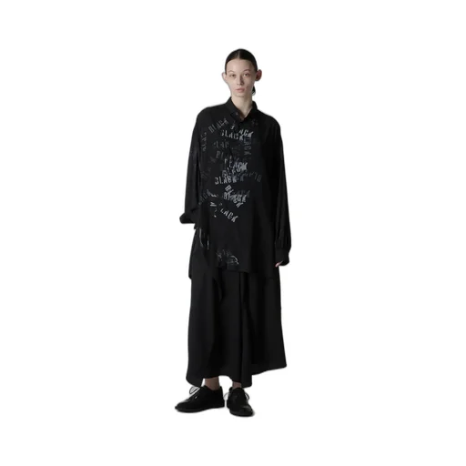 Print Big Blouse Black
