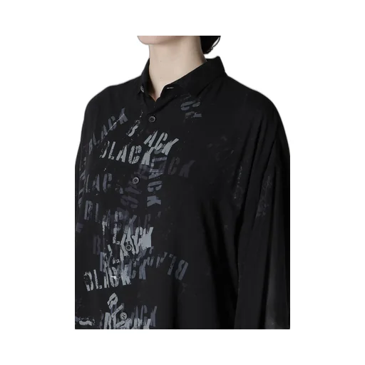 Print Big Blouse Black