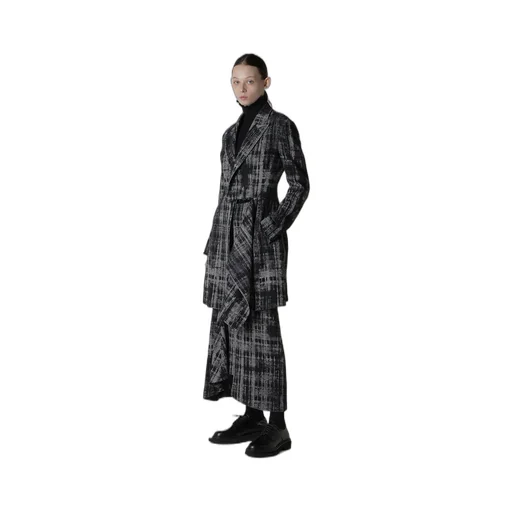 Faded Plaid Jacquard Drop Skirt