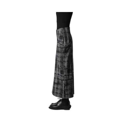 Faded Plaid Jacquard Drop Skirt