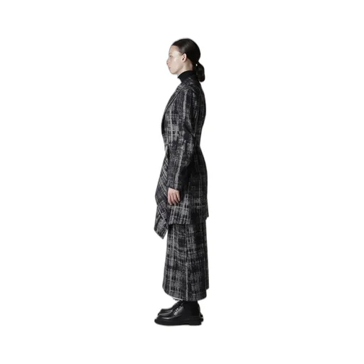 Faded Plaid Jacquard Left Front Cloth Jacket