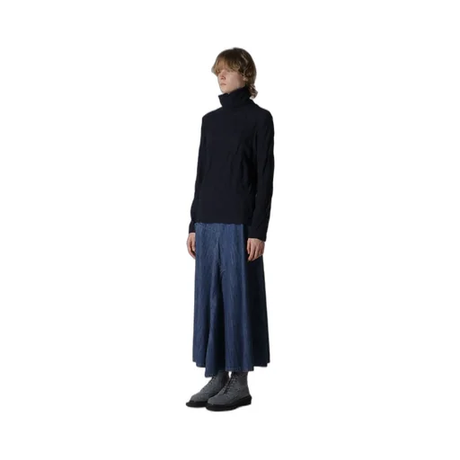 Tucked Diagonal Cable Jq High Neck Long T