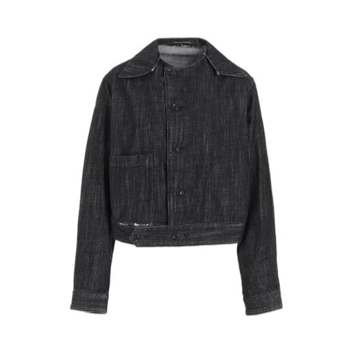 8Oz Denim Slit Collart Short Blouse
