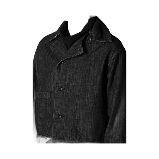 8Oz Denim Slit Collart Short Blouse