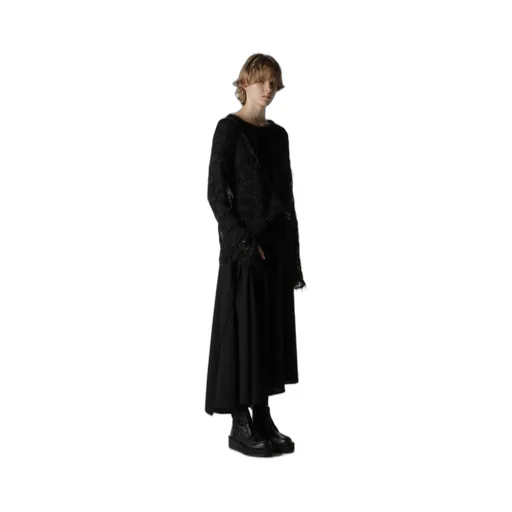 W/Ry Washer Processed Gauze Asymmetric Skirt