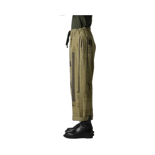 8Oz Denim Collage Print Straight String Pants