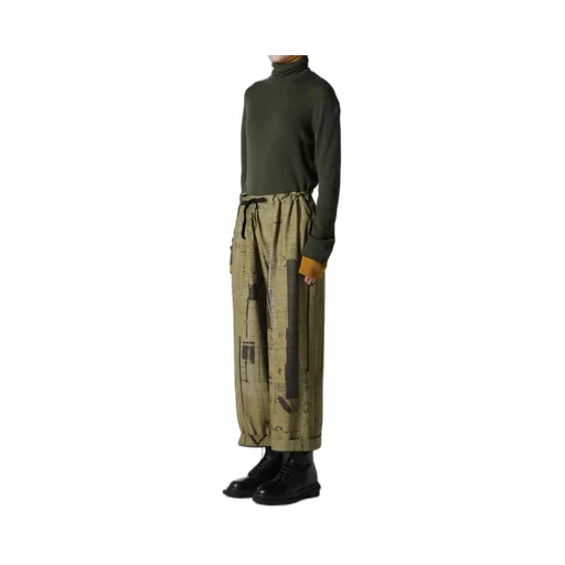 8Oz Denim Collage Print Straight String Pants