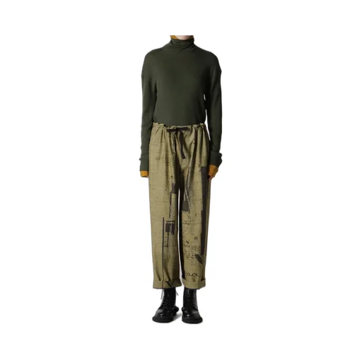 8Oz Denim Collage Print Straight String Pants