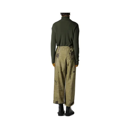 8Oz Denim Collage Print Straight String Pants
