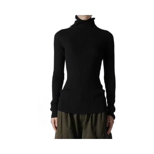 Double High Neck Rib Pullover