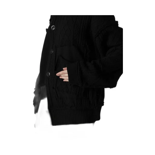 Deconstructed Design Cable Knit Cardigan