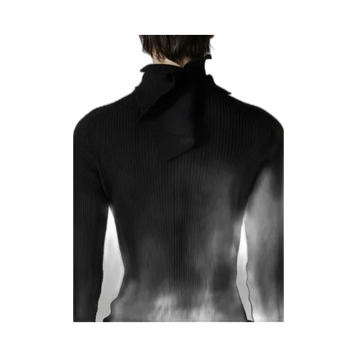 Double High Neck Rib Pullover