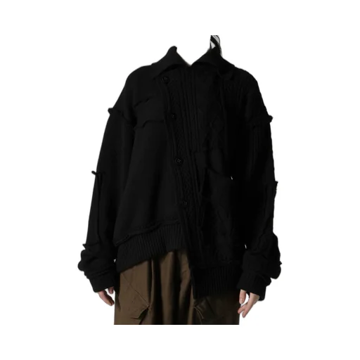 Deconstructed Design Cable Knit Cardigan