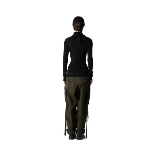 Double High Neck Rib Pullover