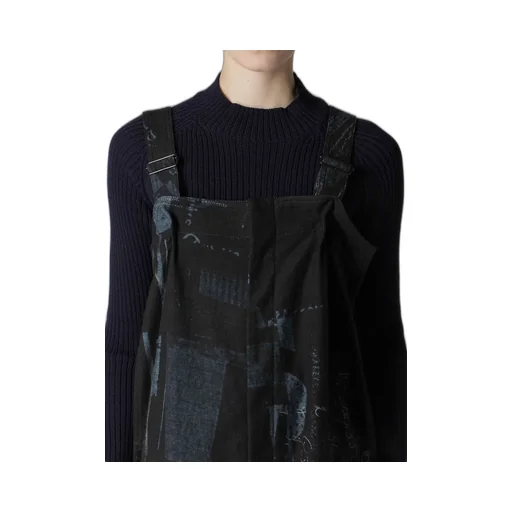 8Oz Denim Collage Print Overalls