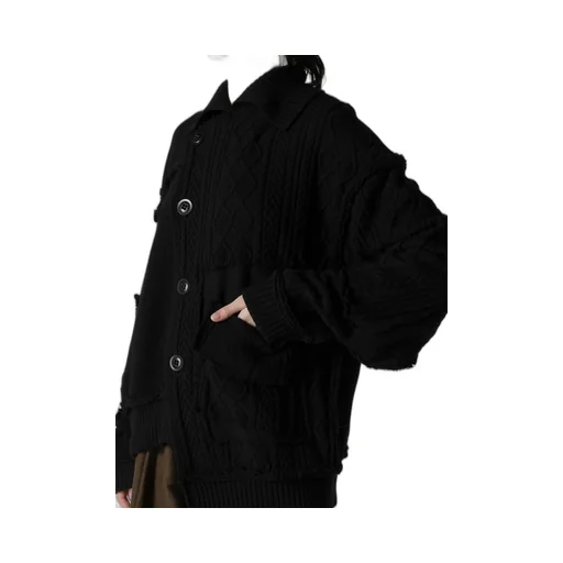 Deconstructed Design Cable Knit Cardigan