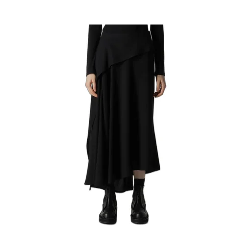 W/Ry Washer Processed Gauze Asymmetric Skirt