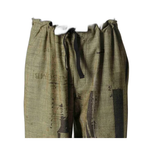 8Oz Denim Collage Print Straight String Pants