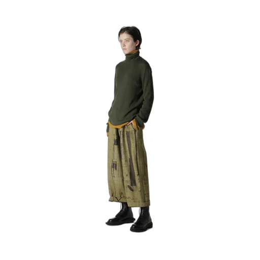 8Oz Denim Collage Print Straight String Pants