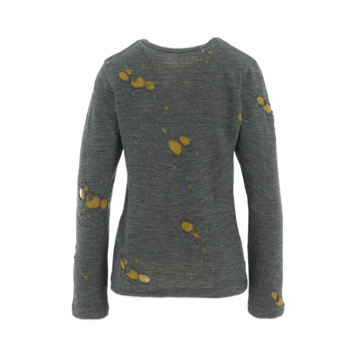 Bonded Hole Jq Round Neck Long T
