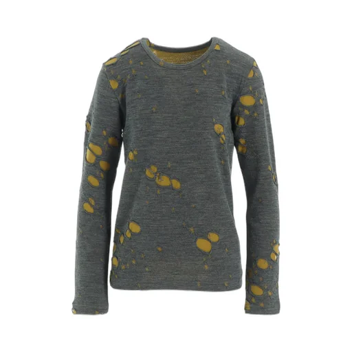 Bonded Hole Jq Round Neck Long T