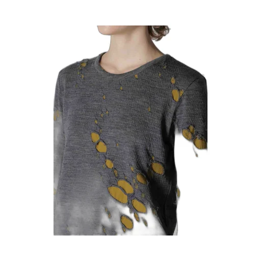 Bonded Hole Jq Round Neck Long T