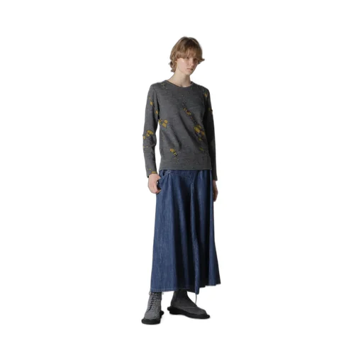 Bonded Hole Jq Round Neck Long T