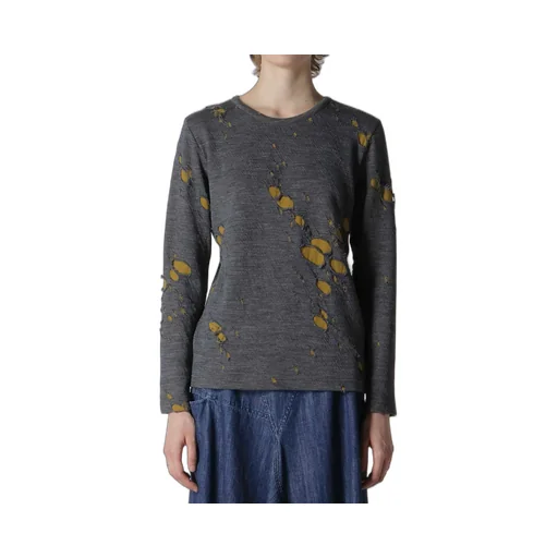 Bonded Hole Jq Round Neck Long T