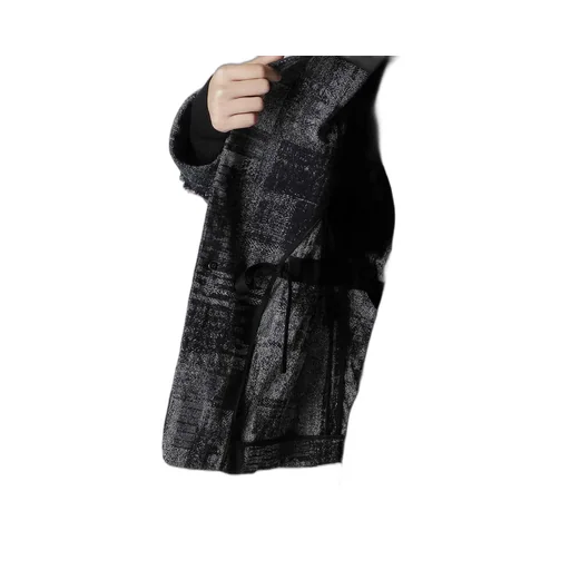 Patchwork Jacquard Off Collar Desgn Jacket