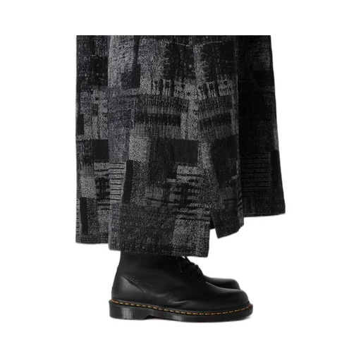 Patchwork Jacquard Front Gather Dress