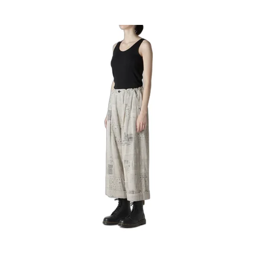 Patchwork Jq Front Tucked Pants