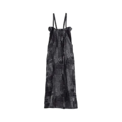 Patchwork Jacquard Front Gather Dress