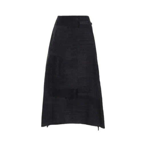 Patchwork Jacquard Wrap-Like Flare Skirt