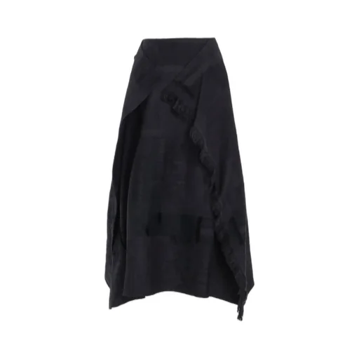 Patchwork Jacquard Wrap-Like Flare Skirt