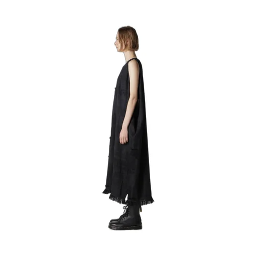 Patchwork Jacquard Asymmetric Sleeveless Dress