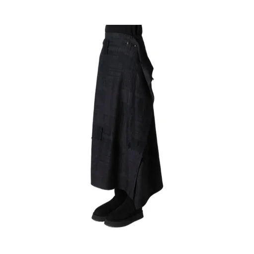 Patchwork Jacquard Wrap-Like Flare Skirt