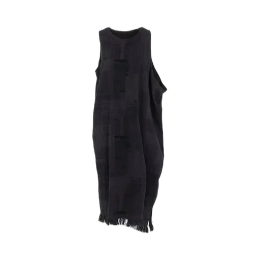 Patchwork Jacquard Asymmetric Sleeveless Dress