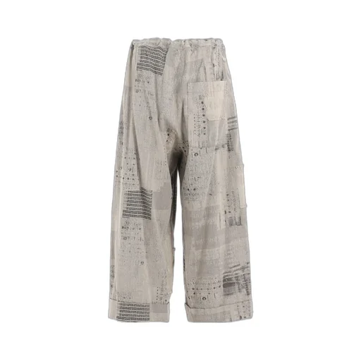 Patchwork Jq Front Tucked Pants