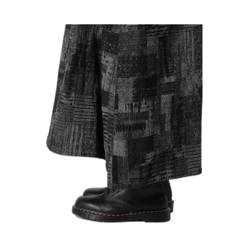 Patchwork Jacquard Front Gather Dress