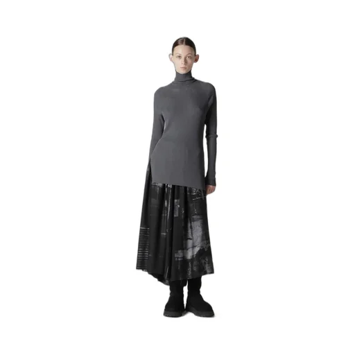 Ribbed High Neck Knit
