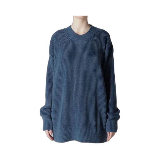 Big Round-Neck Knit Cardigan