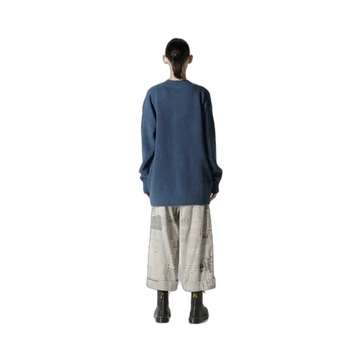 Big Round-Neck Knit Cardigan