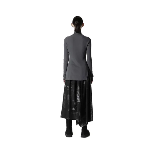 Ribbed High Neck Knit