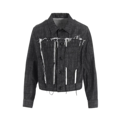 8Oz Untrimmed Panel Denim Jacket