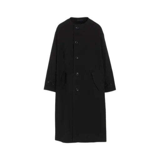 Cotton Nylon Gabardine Collarless Coat