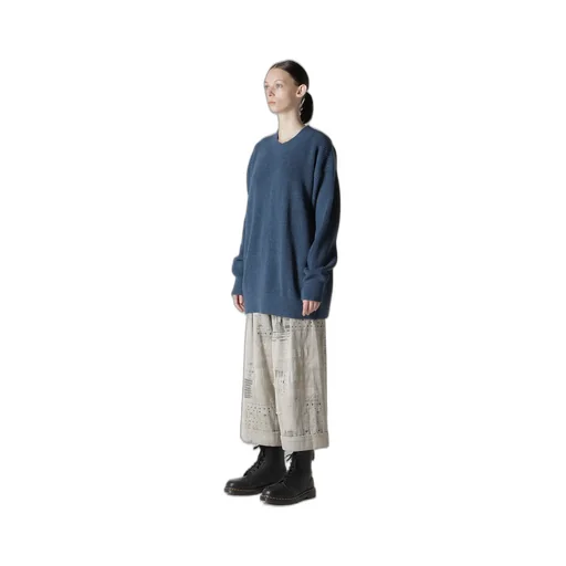 Big Round-Neck Knit Cardigan