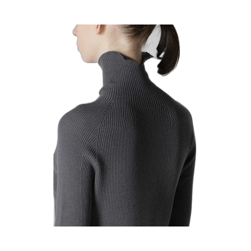 Ribbed High Neck Knit