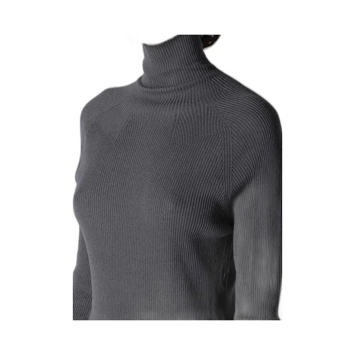 Ribbed High Neck Knit